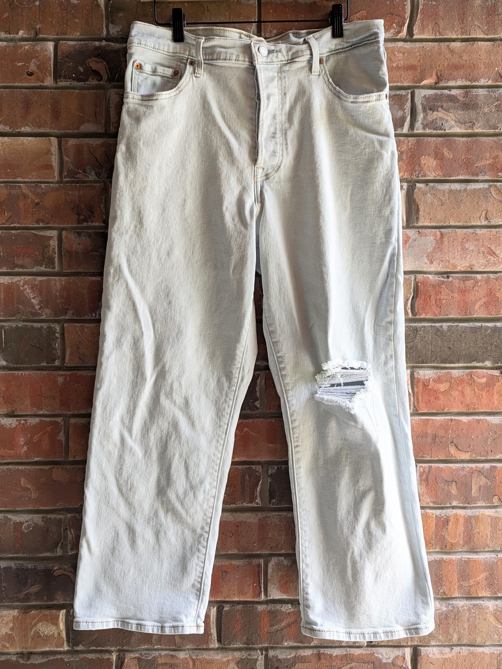 Levi's Ribcage Straight Ankle High Rise Light Wash Women's Denim Jeans Sz 32